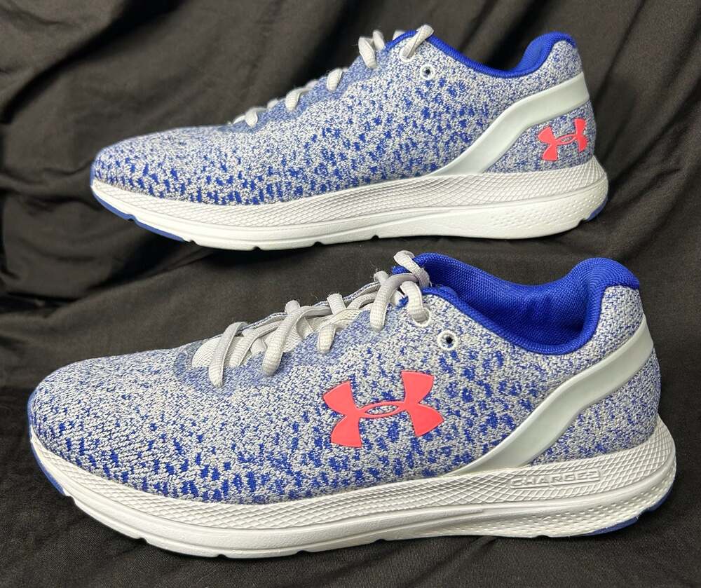 Under Armour Women's Charged Impulse Knit Running Shoes Blue White Gray